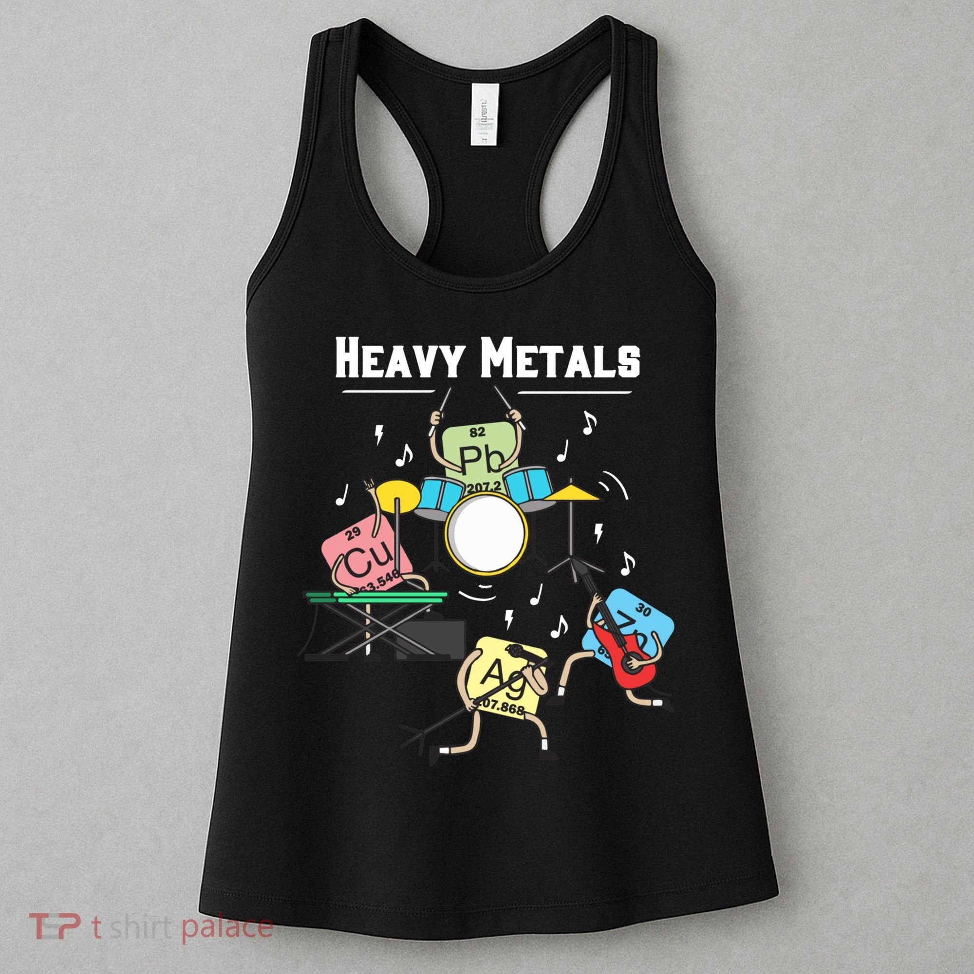 Heavy Metals Rock Chemistry Physics Periodic Table Of Elements Women's Tank Top