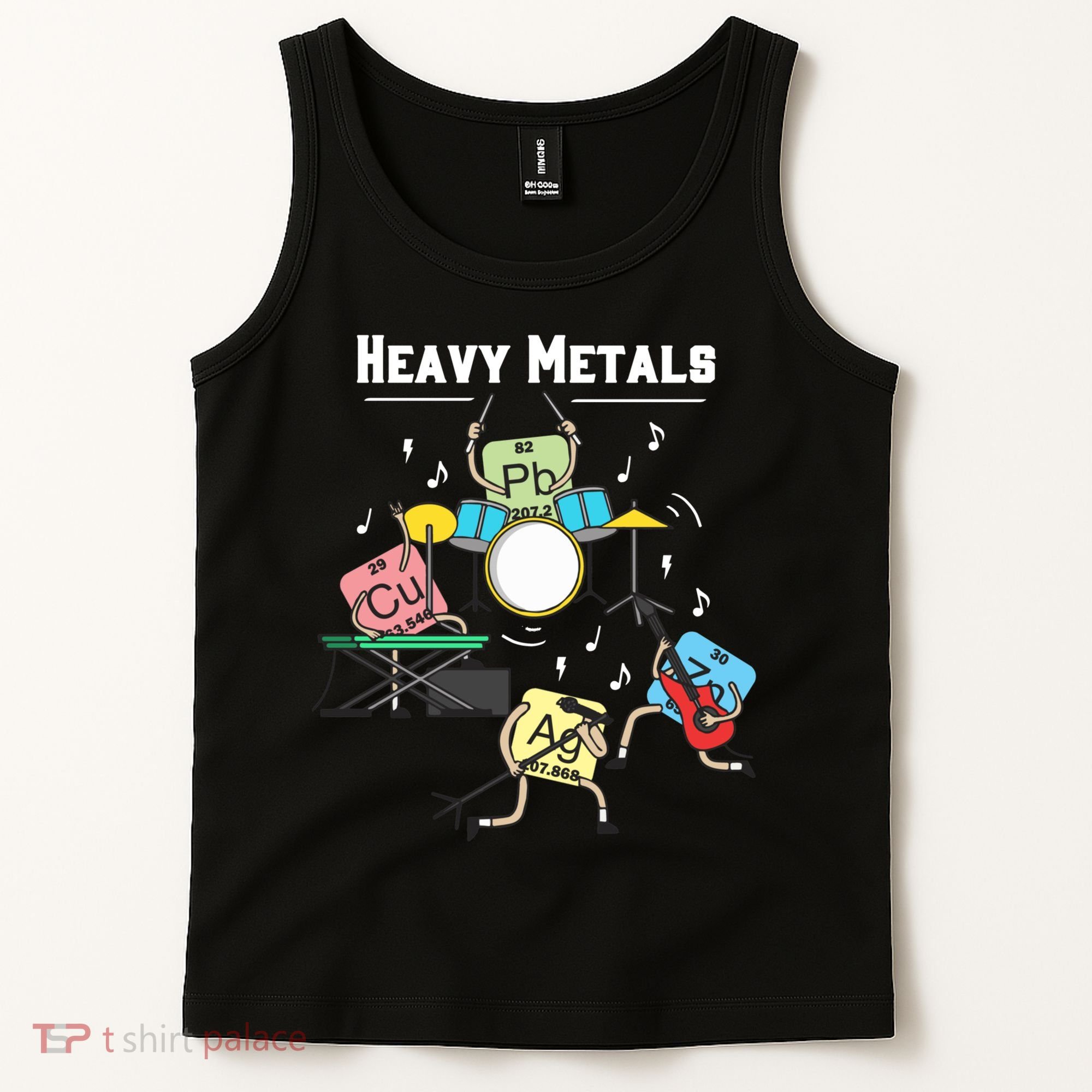 Heavy Metals Rock Chemistry Physics Periodic Table Of Elements Tank Top
