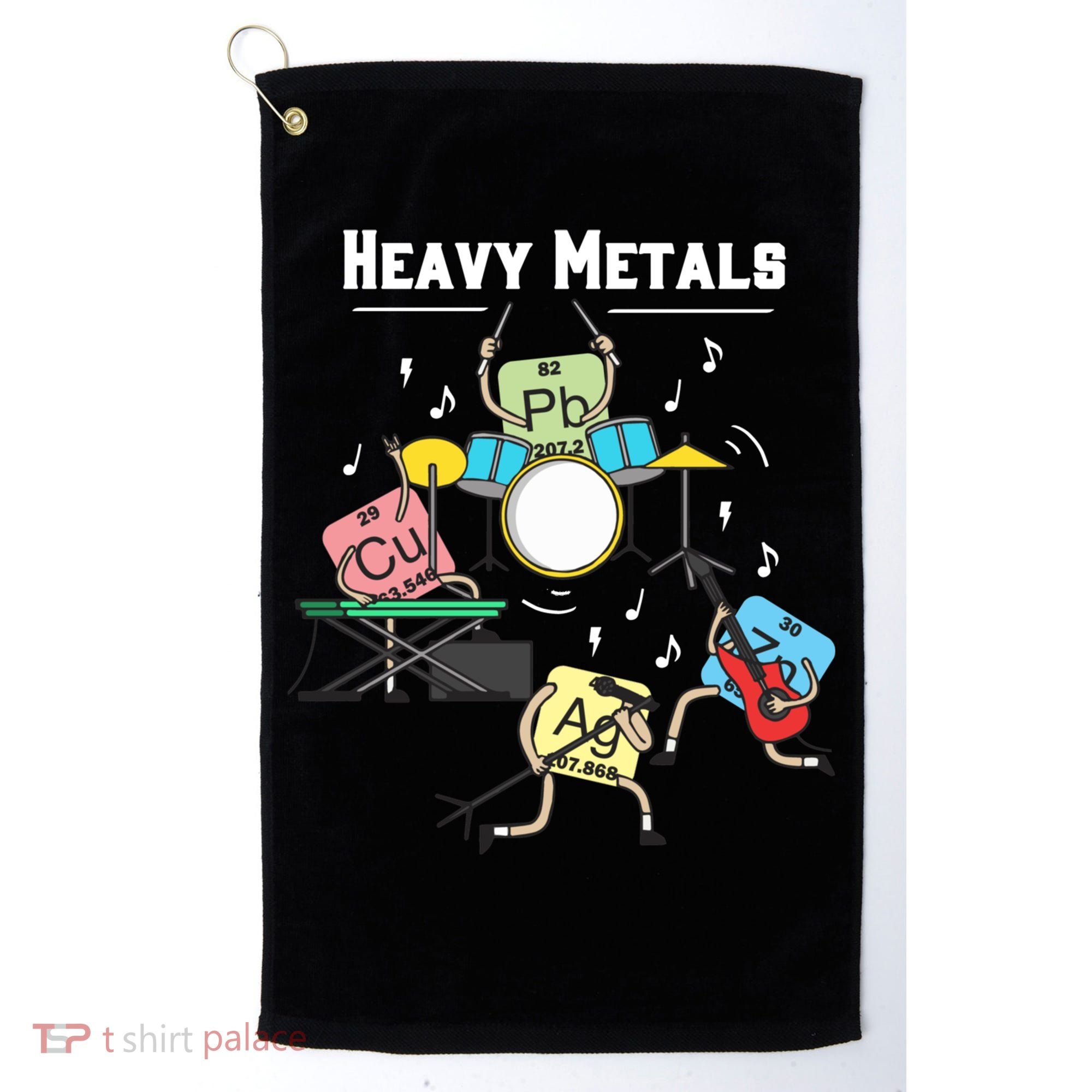 Heavy Metals Rock Chemistry Physics Periodic Table Of Elements Golf Towel