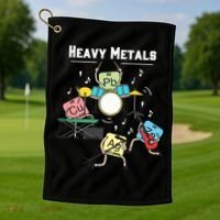 Heavy Metals Rock Chemistry Physics Periodic Table Of Elements Golf Towel thumb 1
