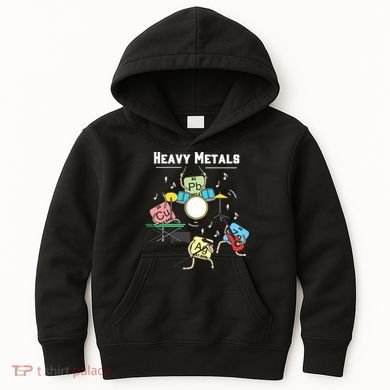 Heavy Metals Rock Chemistry Physics Periodic Table Of Elements Kids Hoodie