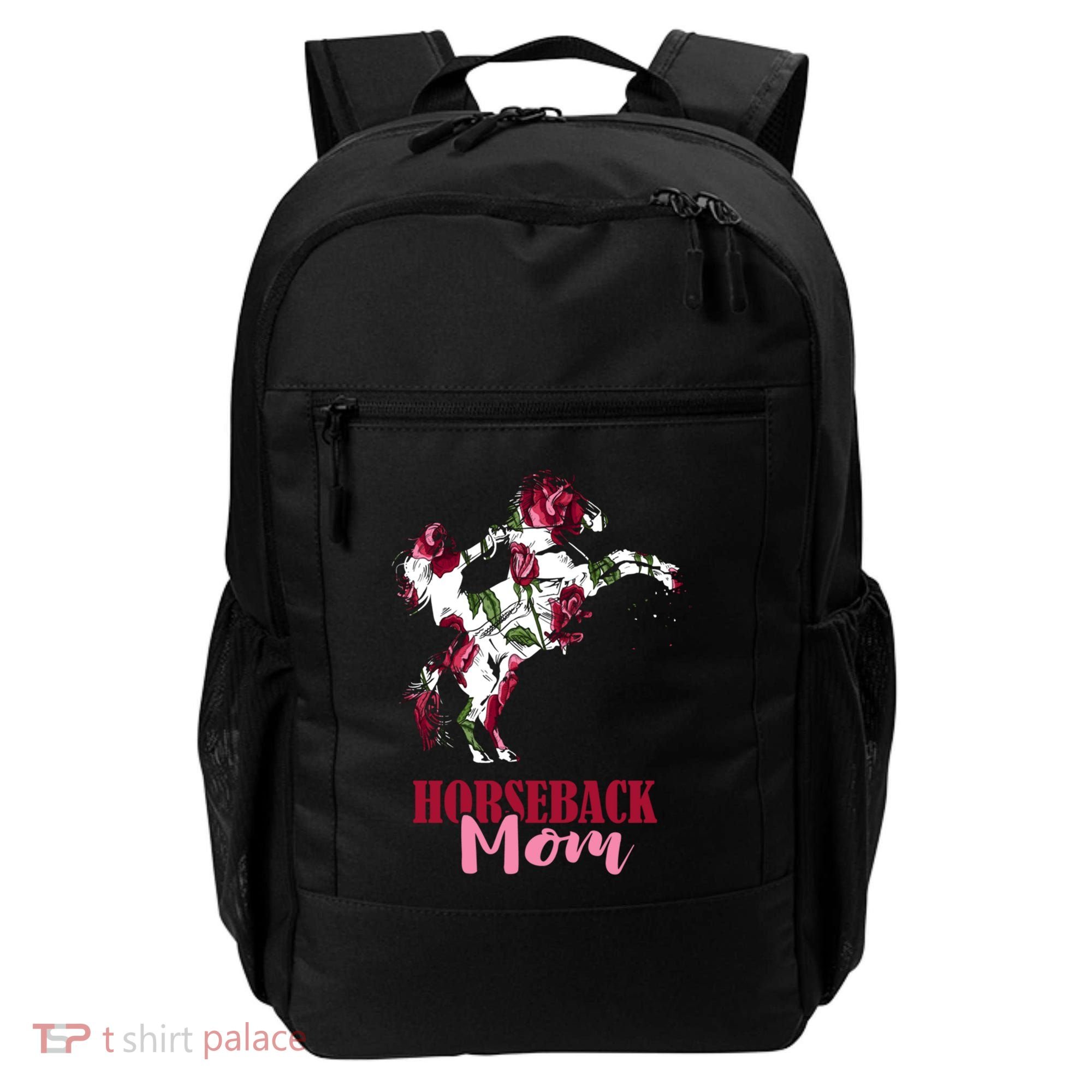 Horseback Mom Rose Horseback Riding Equestrian Rider Great Gift Backpack