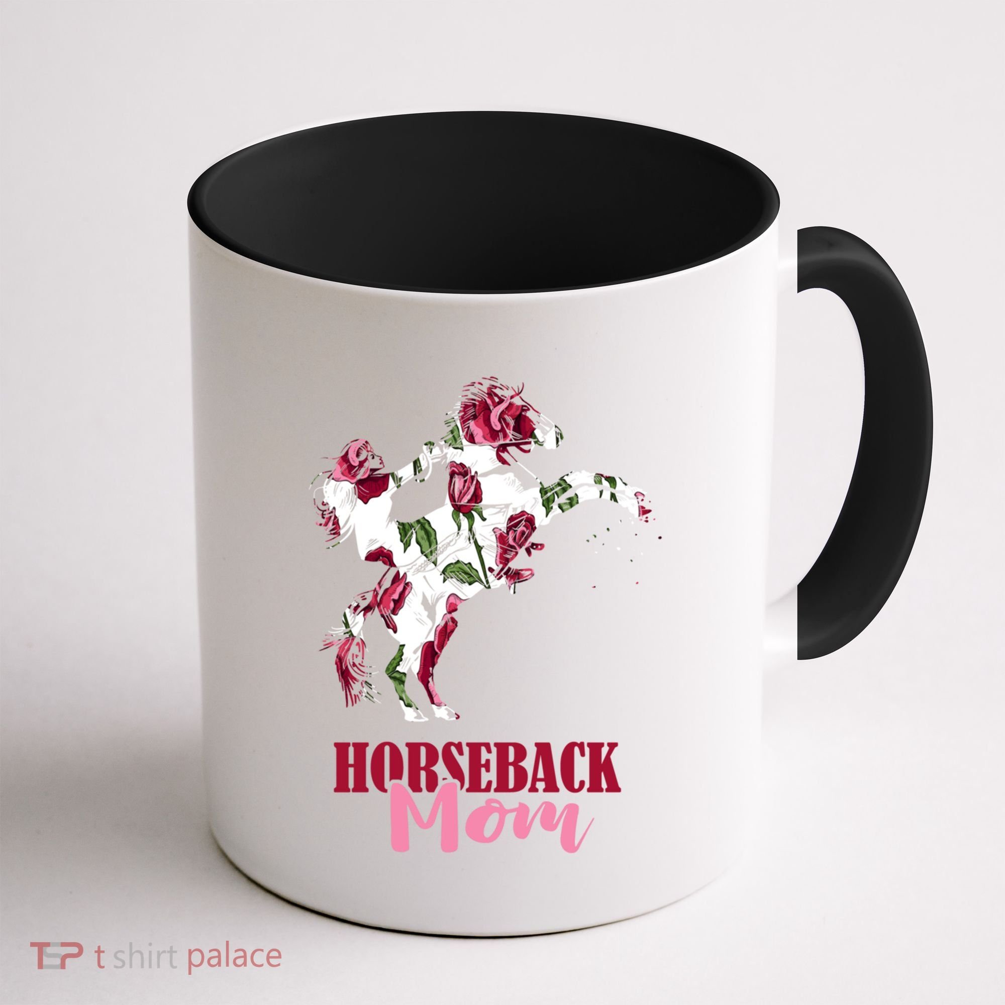 Horseback Mom Rose Horseback Riding Equestrian Rider Great Gift Coffee Mug