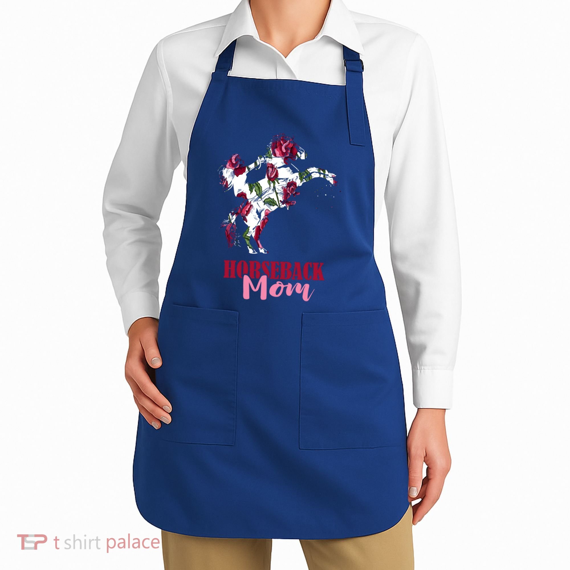 Horseback Mom Rose Horseback Riding Equestrian Rider Great Gift Apron