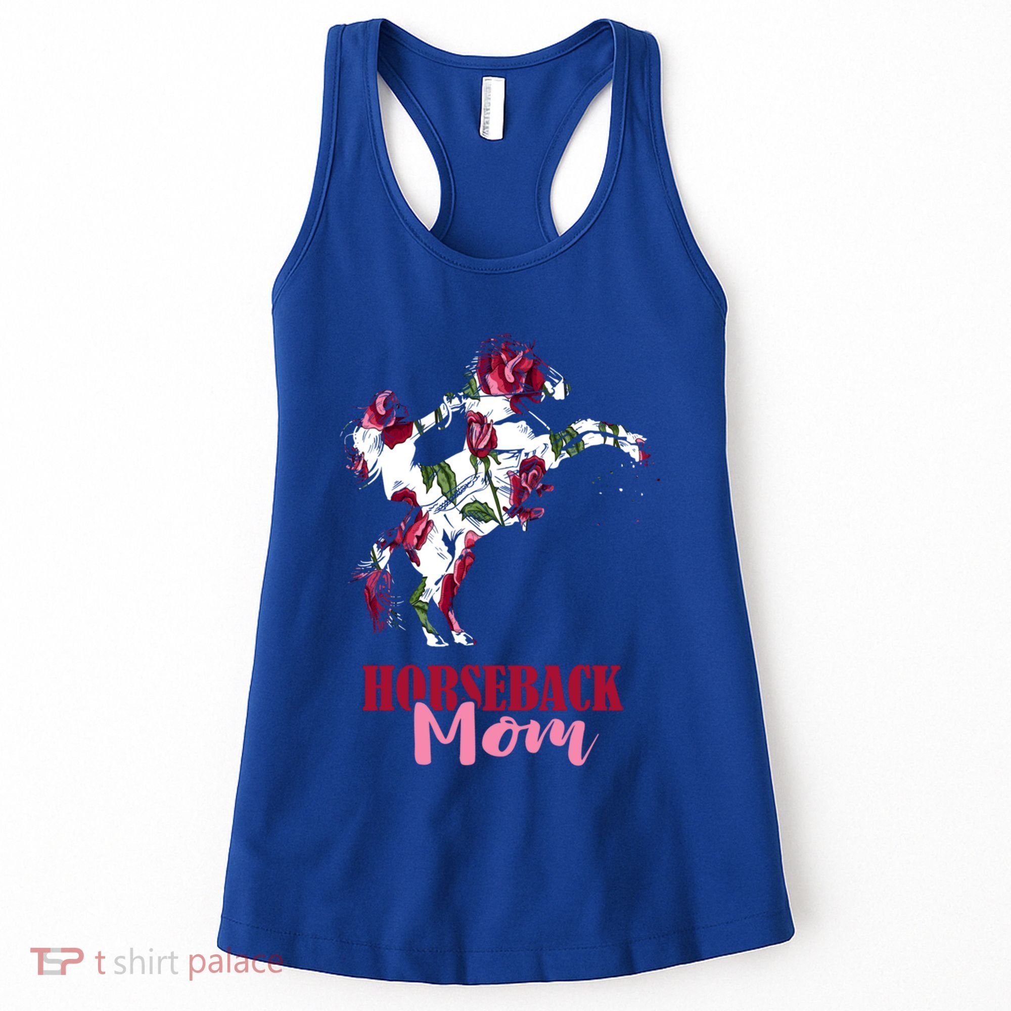 Horseback Mom Rose Horseback Riding Equestrian Rider Great Gift Women's Tank Top