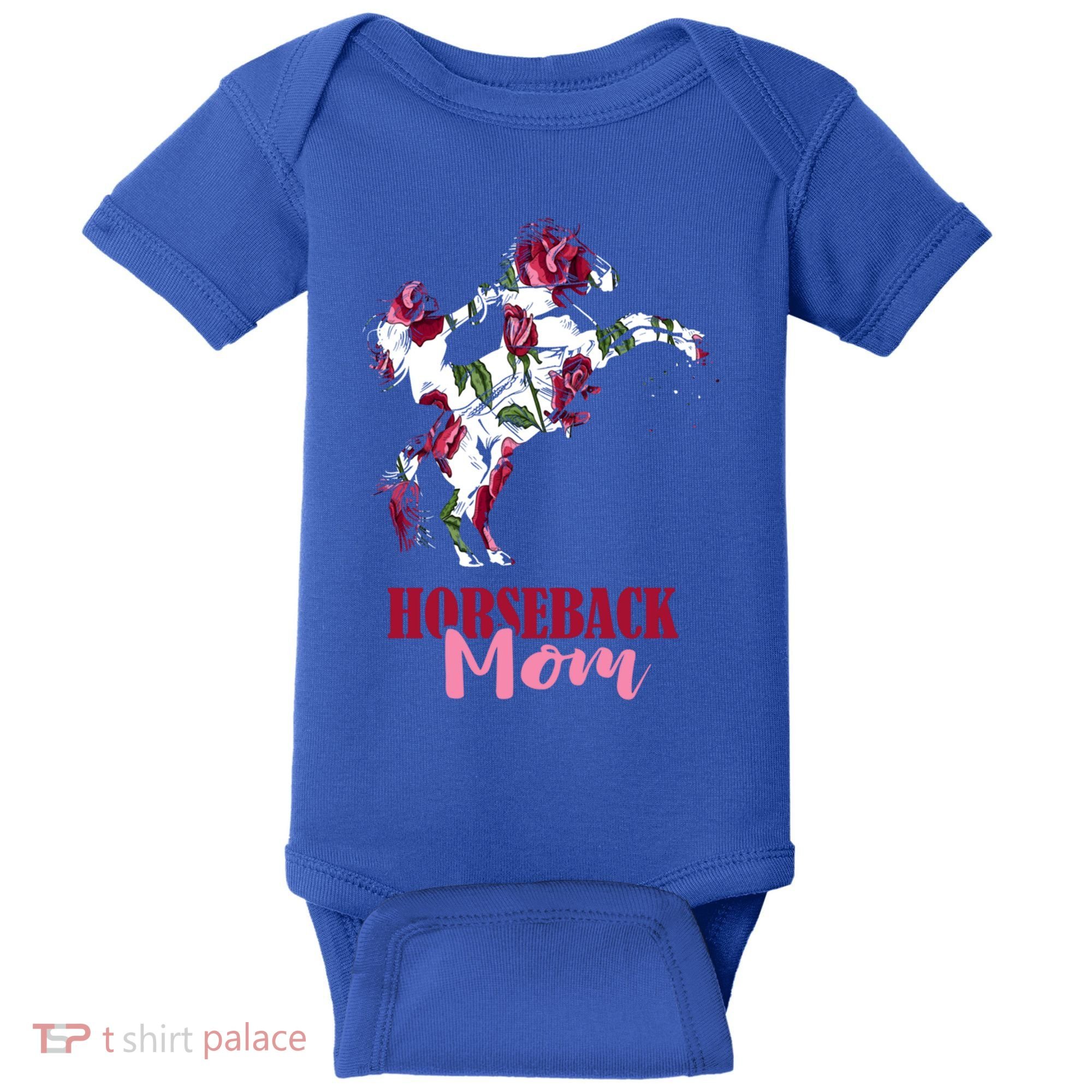 Horseback Mom Rose Horseback Riding Equestrian Rider Great Gift Baby Bodysuit