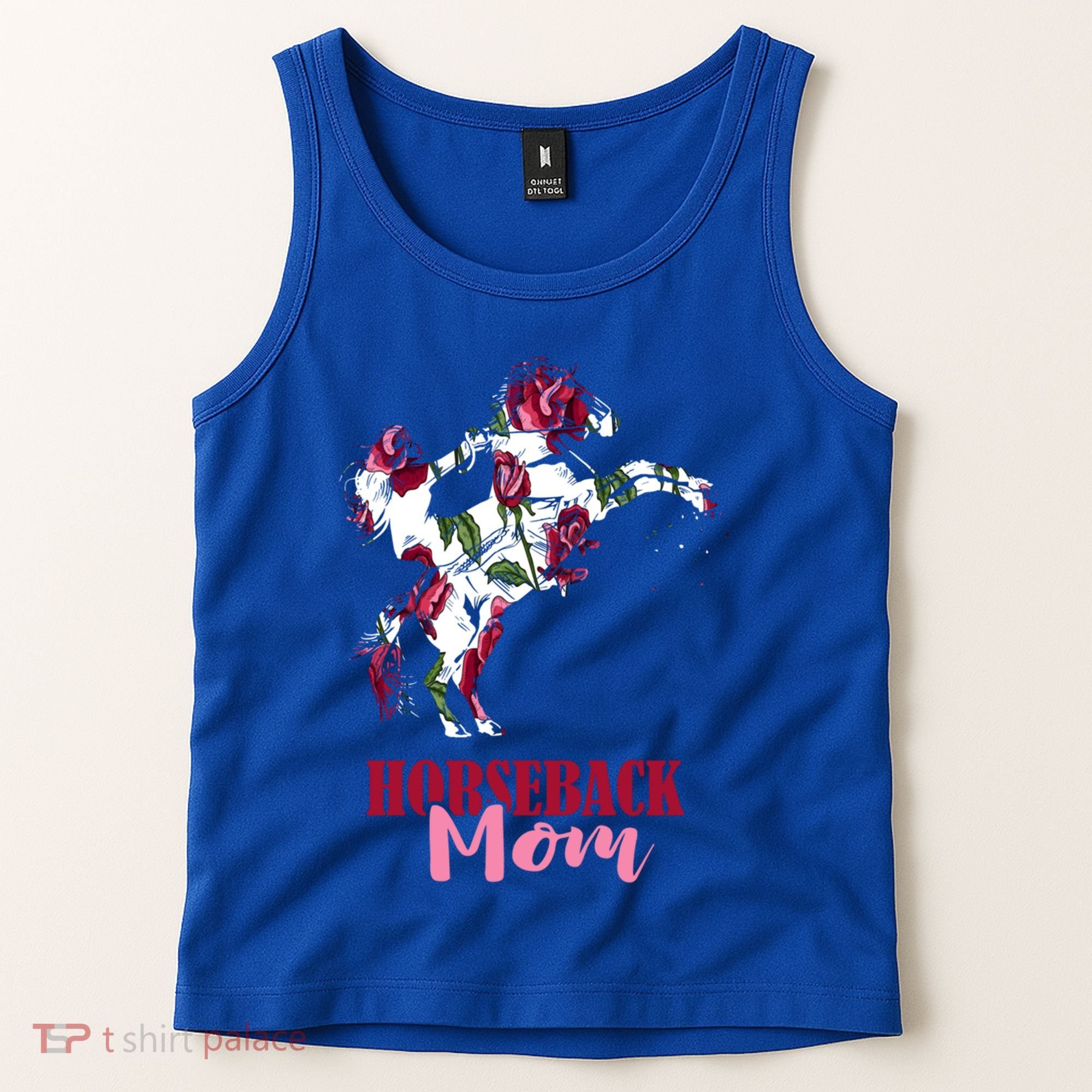 Horseback Mom Rose Horseback Riding Equestrian Rider Great Gift Tank Top