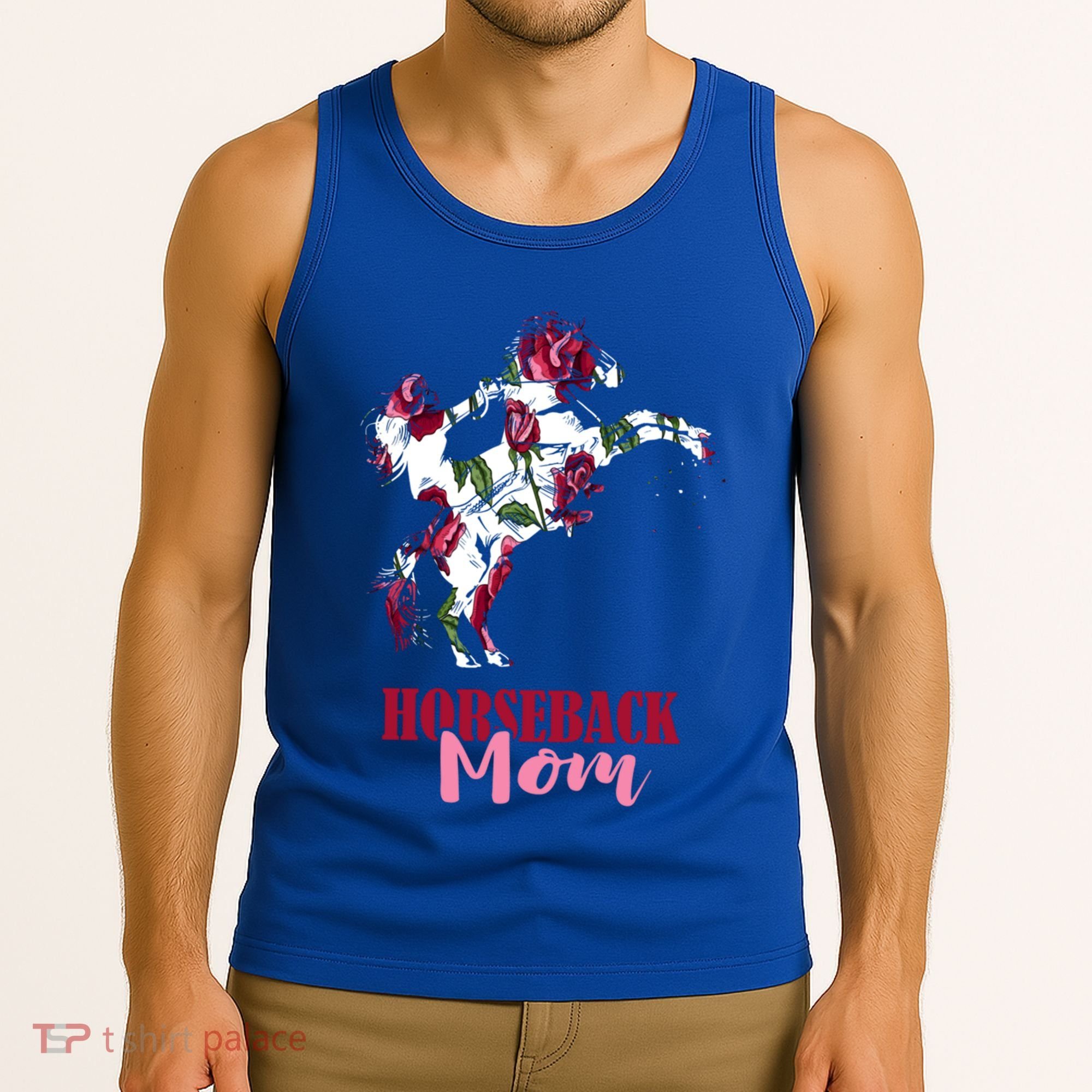 Horseback Mom Rose Horseback Riding Equestrian Rider Great Gift Tank Top