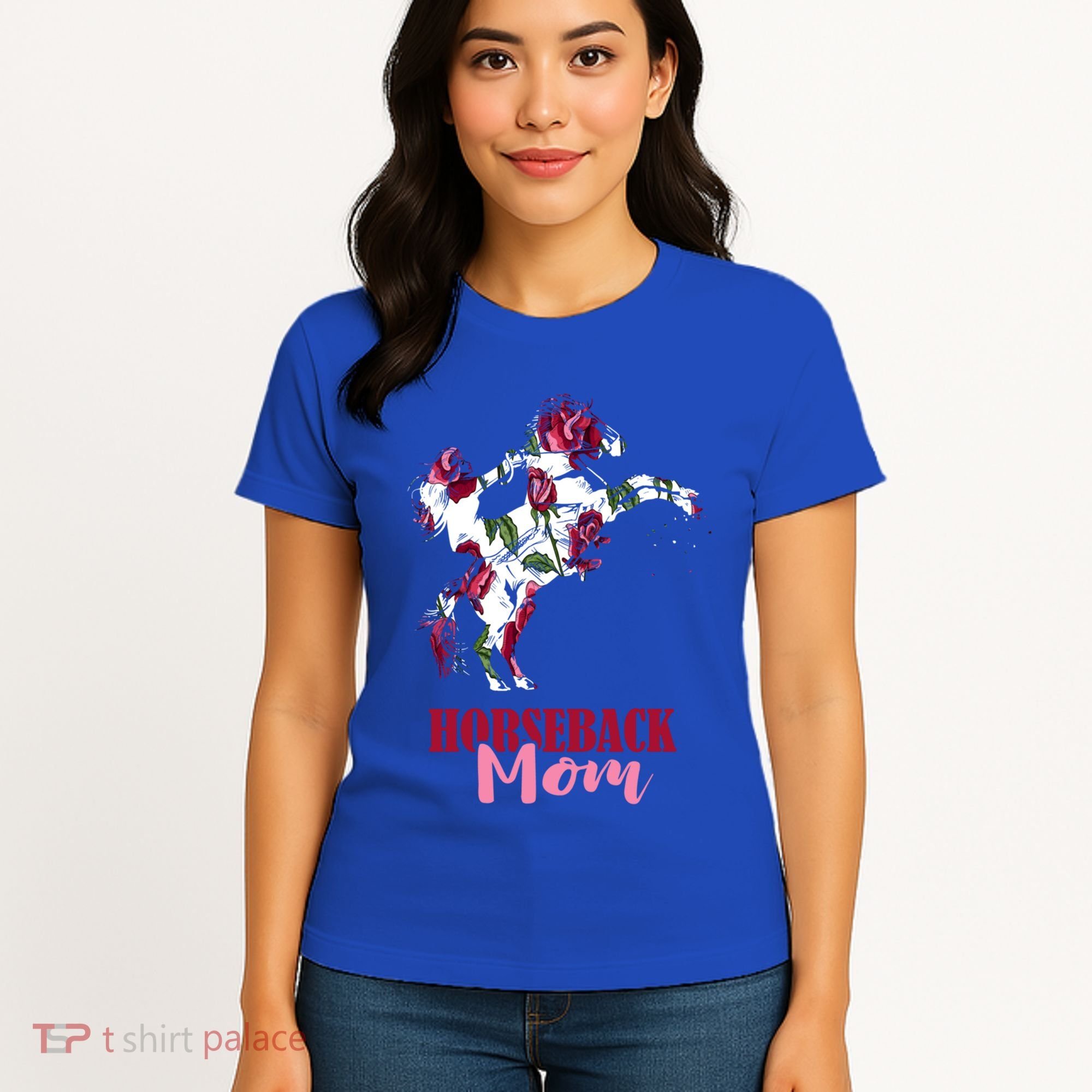 Horseback Mom Rose Horseback Riding Equestrian Rider Great Gift Women's T-Shirt