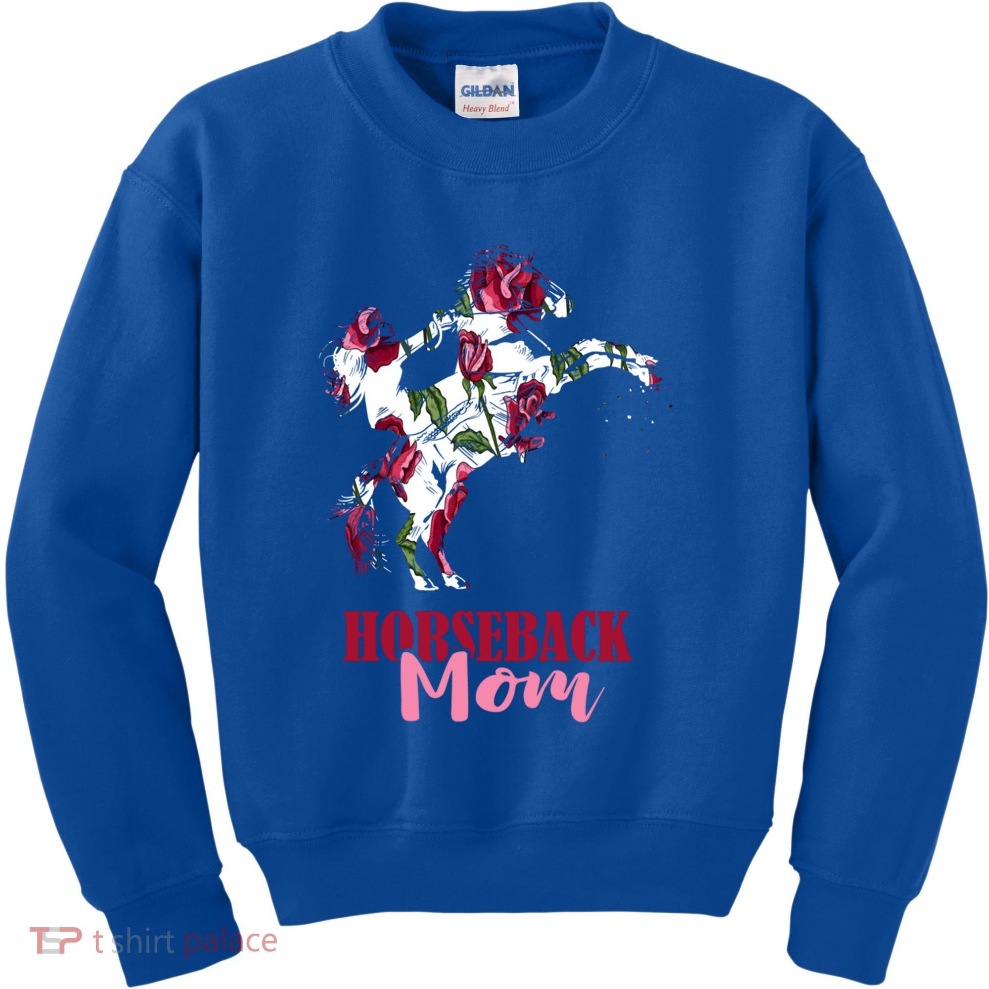 Horseback Mom Rose Horseback Riding Equestrian Rider Great Gift Kids Sweatshirt