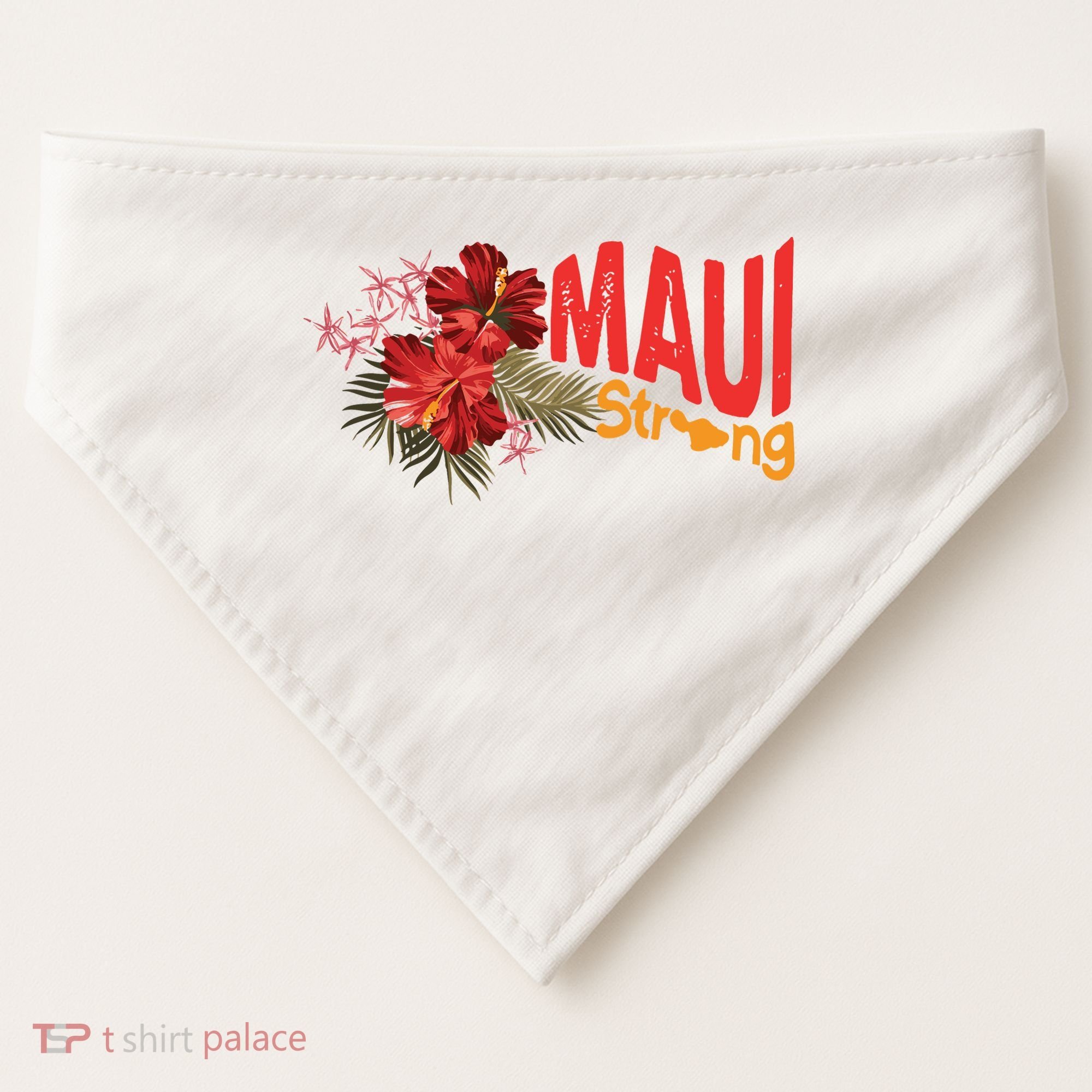 Hibiscus Maui Strong Hawaii Strong Ikaika Maui Strong USA-Made Doggie Bandana