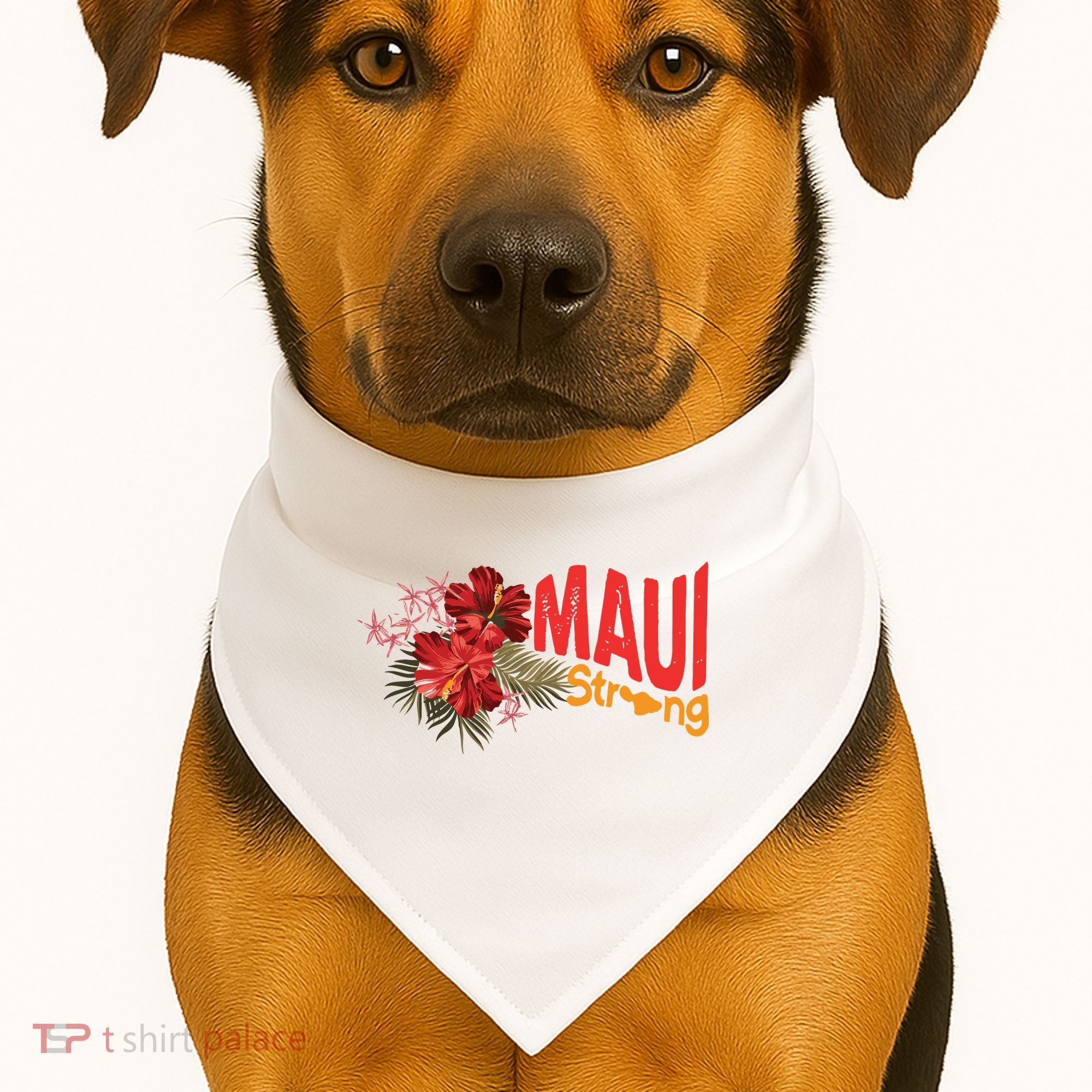Hibiscus Maui Strong Hawaii Strong Ikaika Maui Strong USA-Made Doggie Bandana