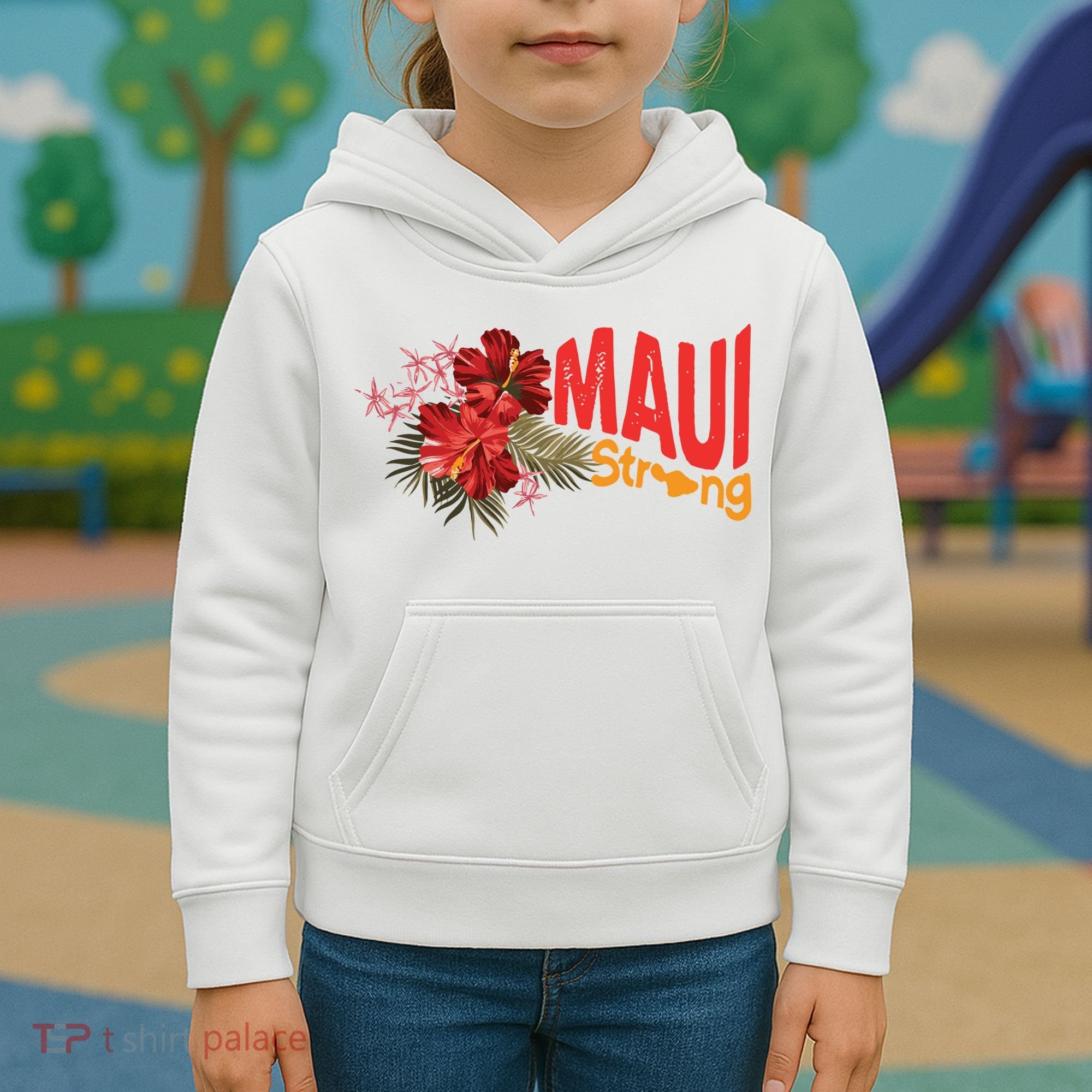 Hibiscus Maui Strong Hawaii Strong Ikaika Maui Strong Kids Hoodie
