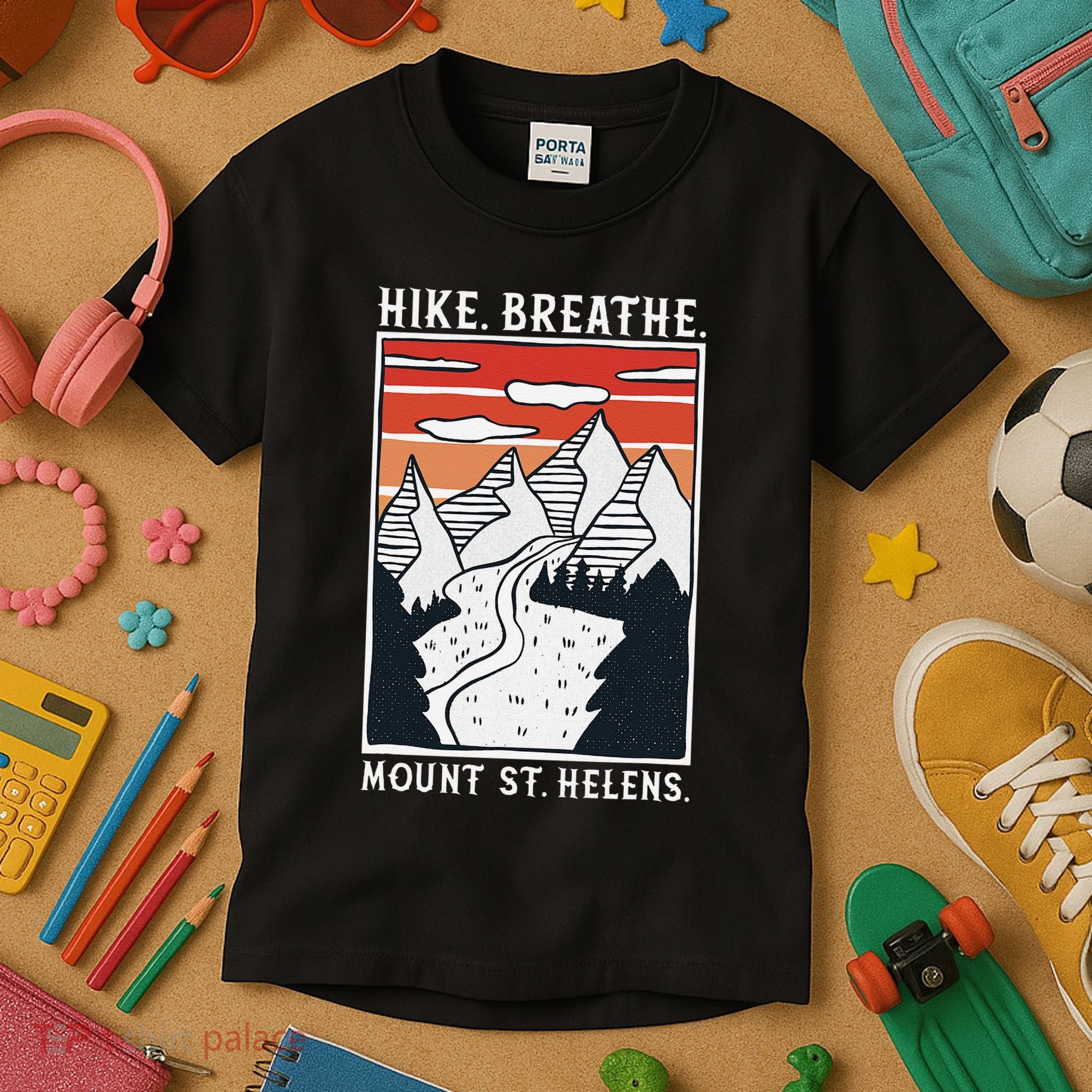 Hiking Mount St. Helens Kids T-Shirt