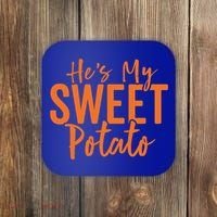 Hes My Sweet Potato Gift I Yam Set Thanksgiving Matching Great Gift Coaster thumb 0
