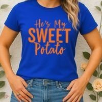 Hes My Sweet Potato Gift I Yam Set Thanksgiving Matching Great Gift Women's T-Shirt thumb 2
