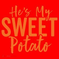 Hes My Sweet Potato Gift I Yam Set Thanksgiving Matching Great Gift Santa Hat thumb 1