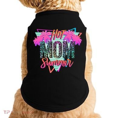 Hot Mom Summer Palms Tree Vintage Leopard Hot Mom Summer Doggie Tank