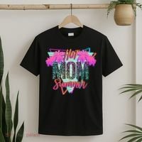 Hot Mom Summer Palms Tree Vintage Leopard Hot Mom Summer T-Shirt thumb 2