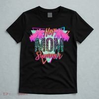 Hot Mom Summer Palms Tree Vintage Leopard Hot Mom Summer T-Shirt thumb 5