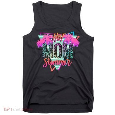 Hot Mom Summer Palms Tree Vintage Leopard Hot Mom Summer Tank Top