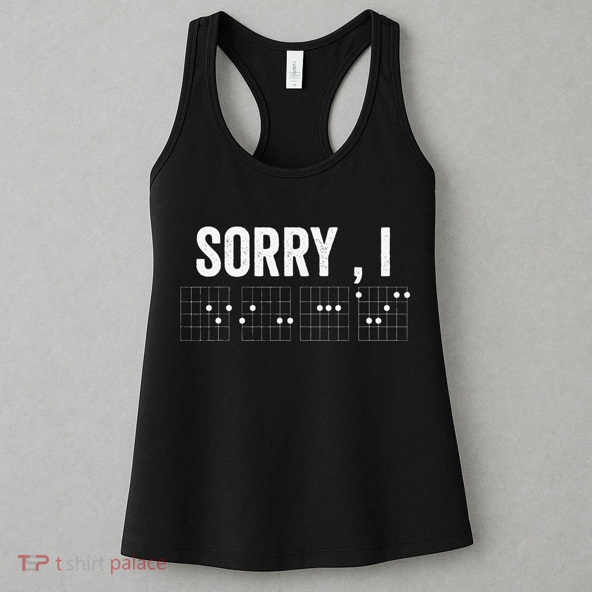 Hidden Message Sorry I-DGAF Chords Guitar Women's Tank Top