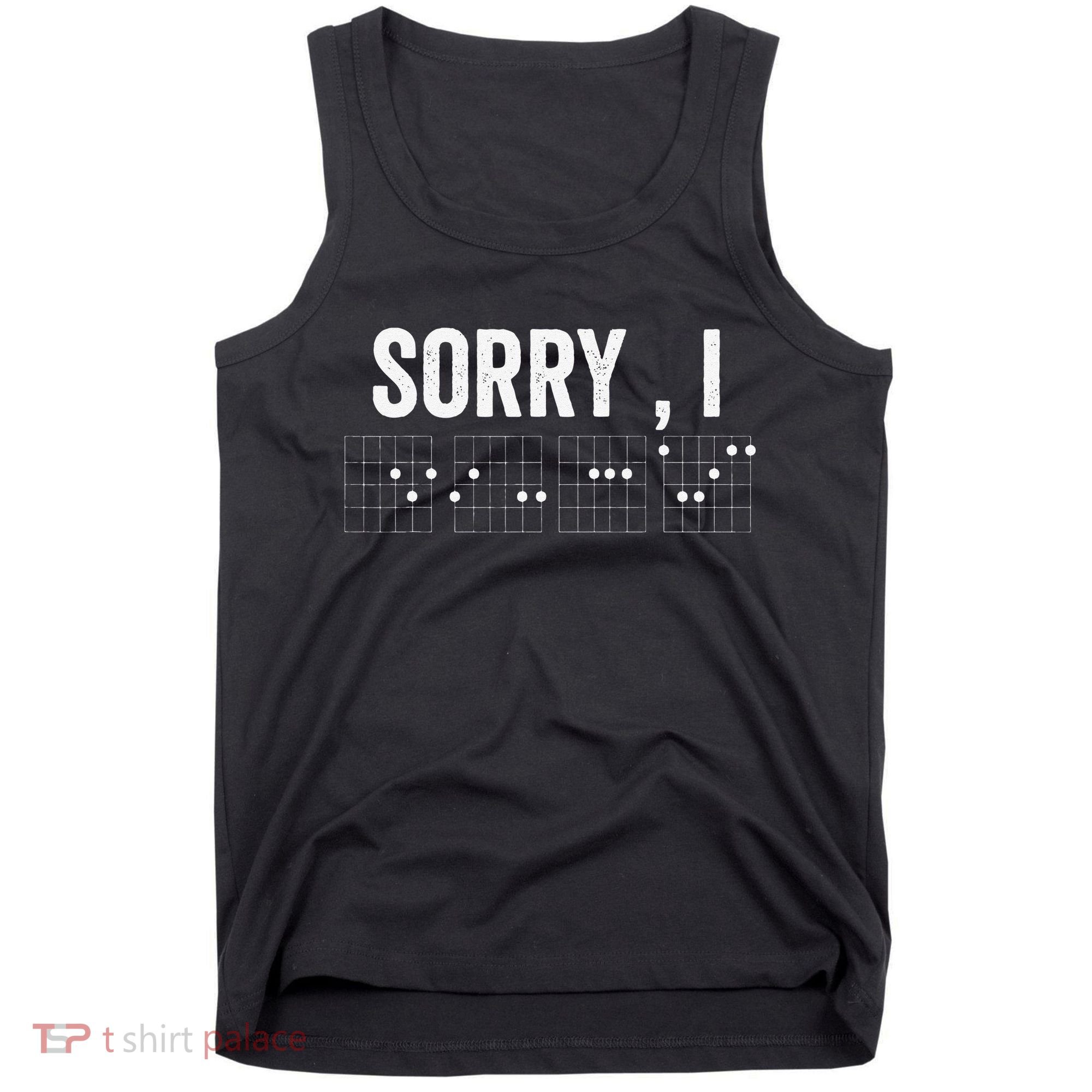 Hidden Message Sorry I-DGAF Chords Guitar Tank Top