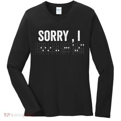 Hidden Message Sorry I-DGAF Chords Guitar Women's Long Sleeve Shirt