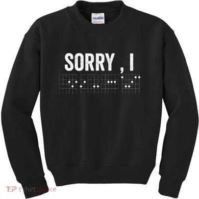 Hidden Message Sorry I-DGAF Chords Guitar Kids Sweatshirt