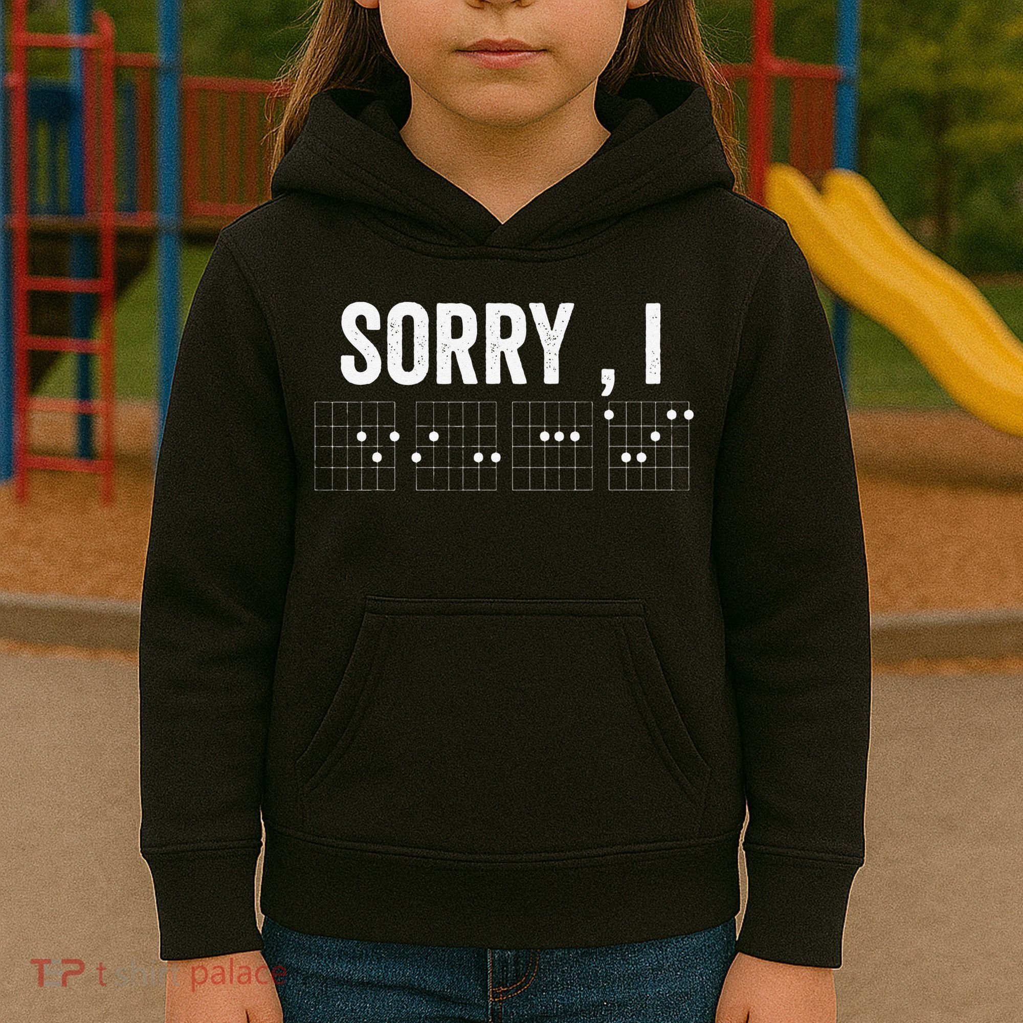 Hidden Message Sorry I-DGAF Chords Guitar Kids Hoodie
