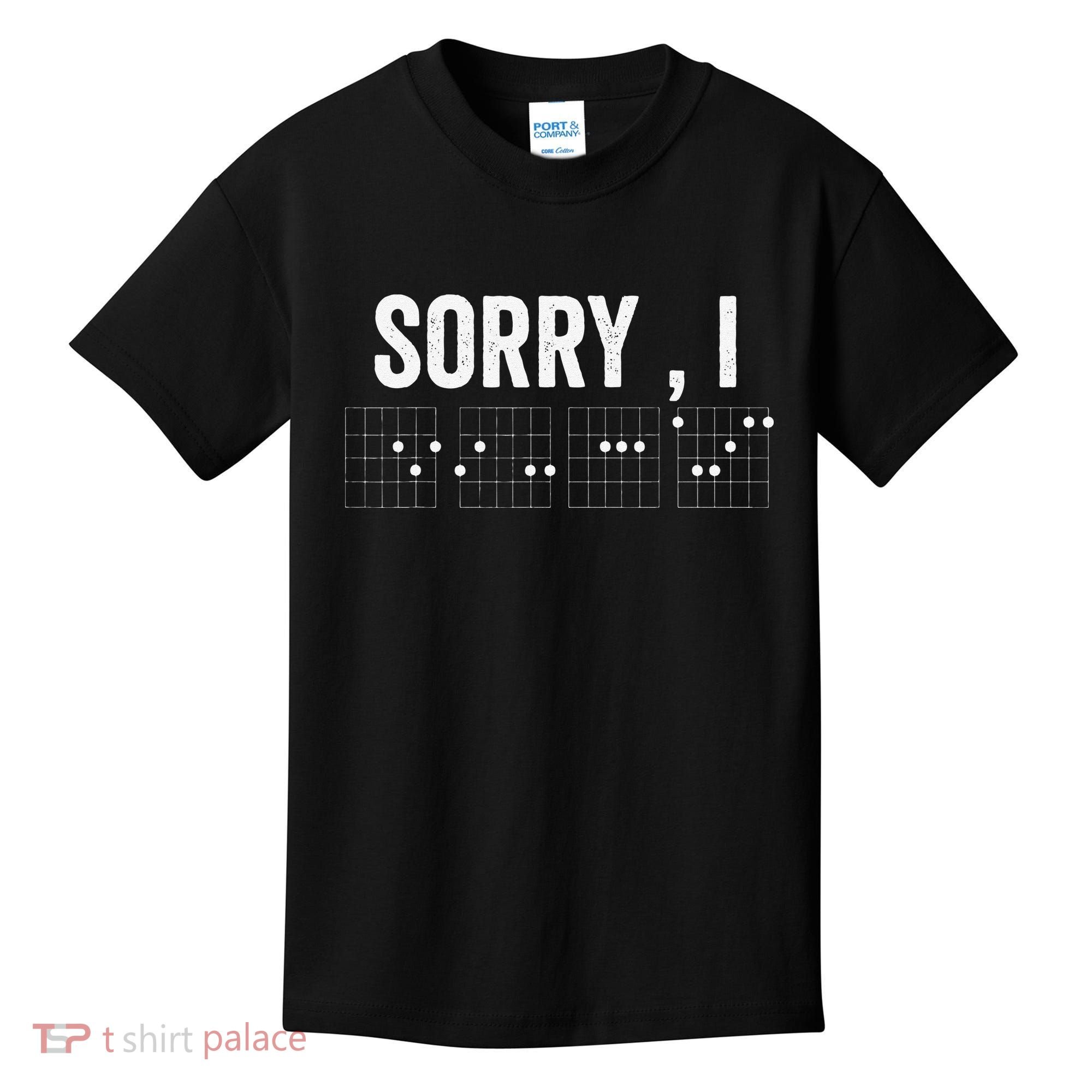 Hidden Message Sorry I-DGAF Chords Guitar Kids T-Shirt