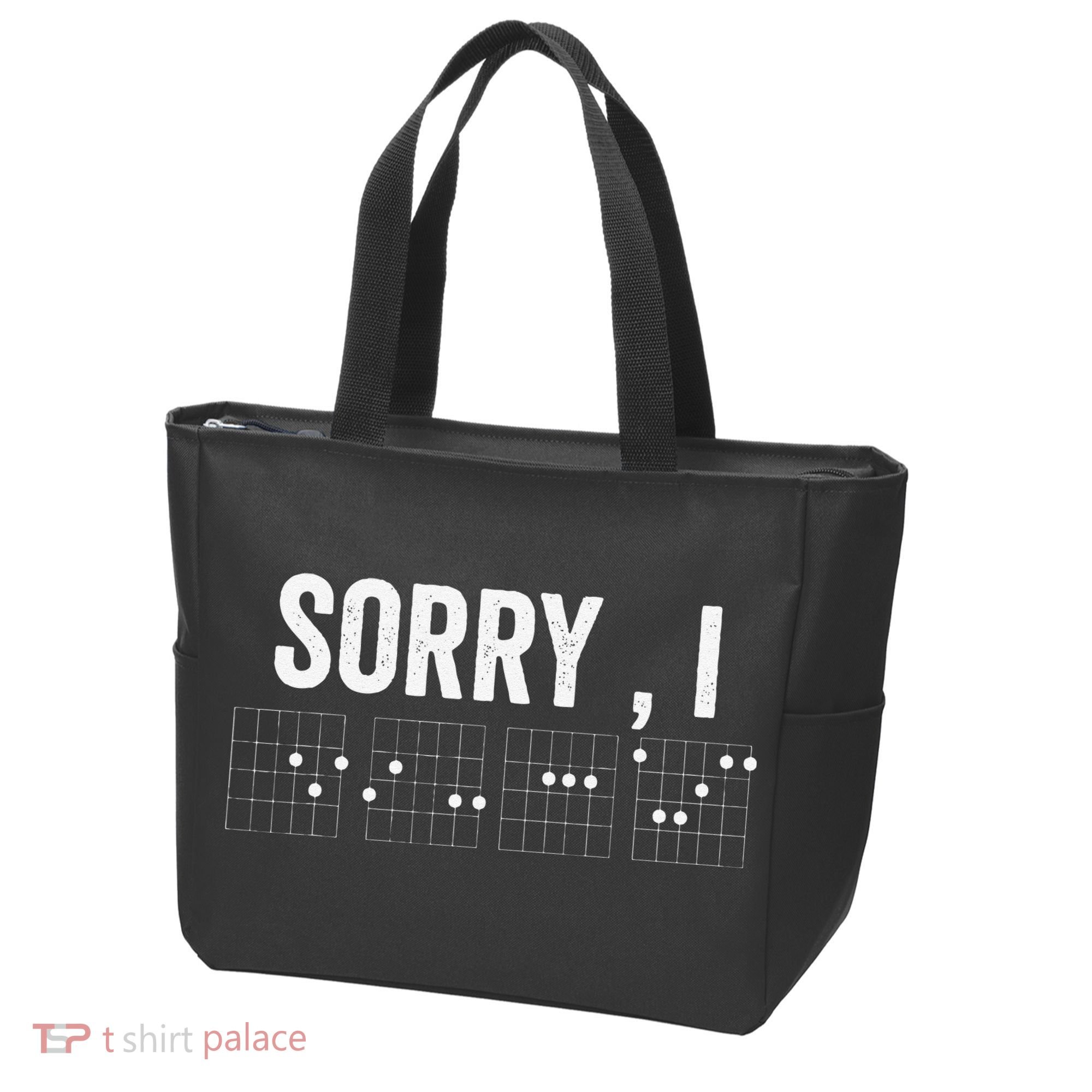 Hidden Message Sorry I-DGAF Chords Guitar Tote Bag
