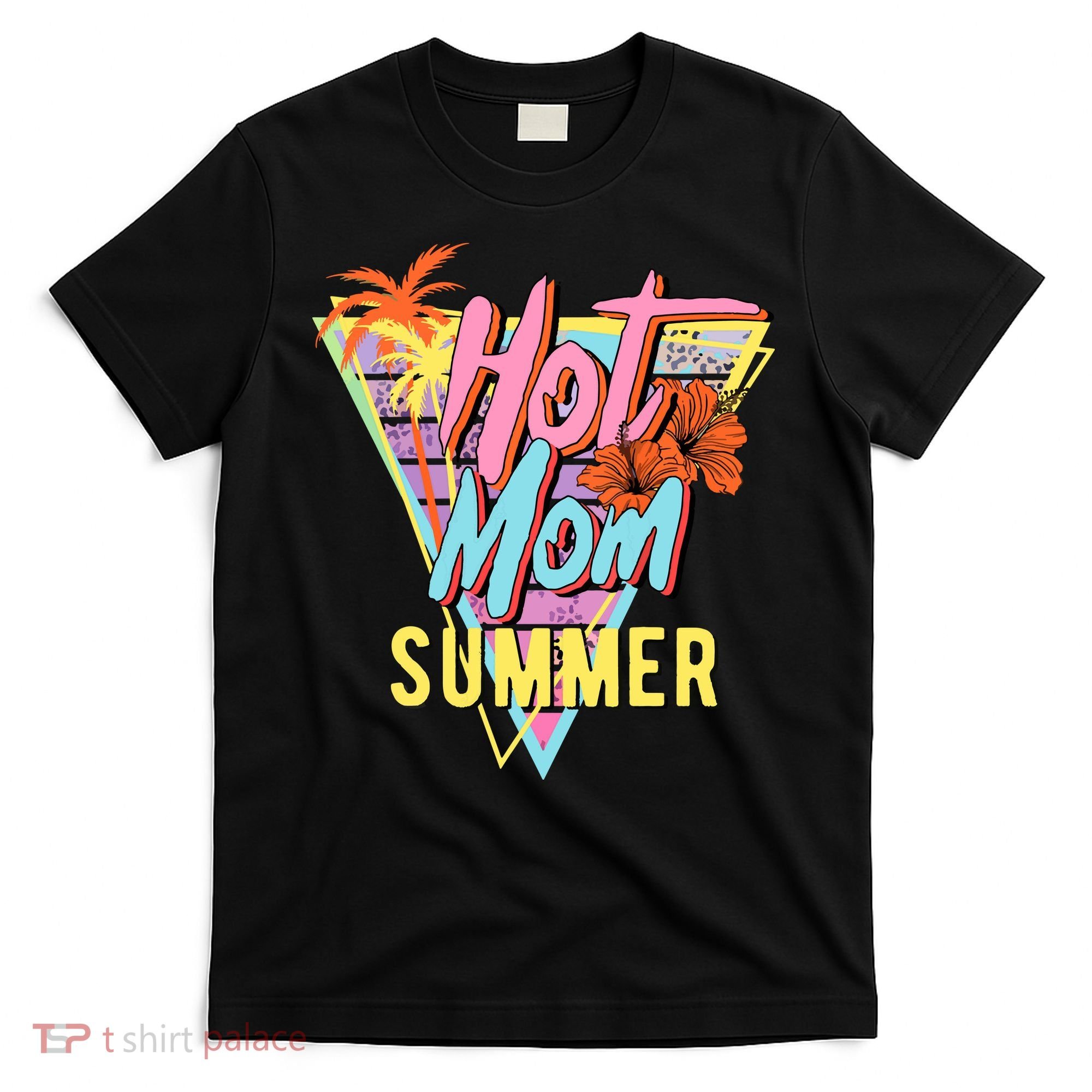 Hot Mom Summer Hawaiian Hibiscus Beach Cute Tropical Tank Top T-Shirt