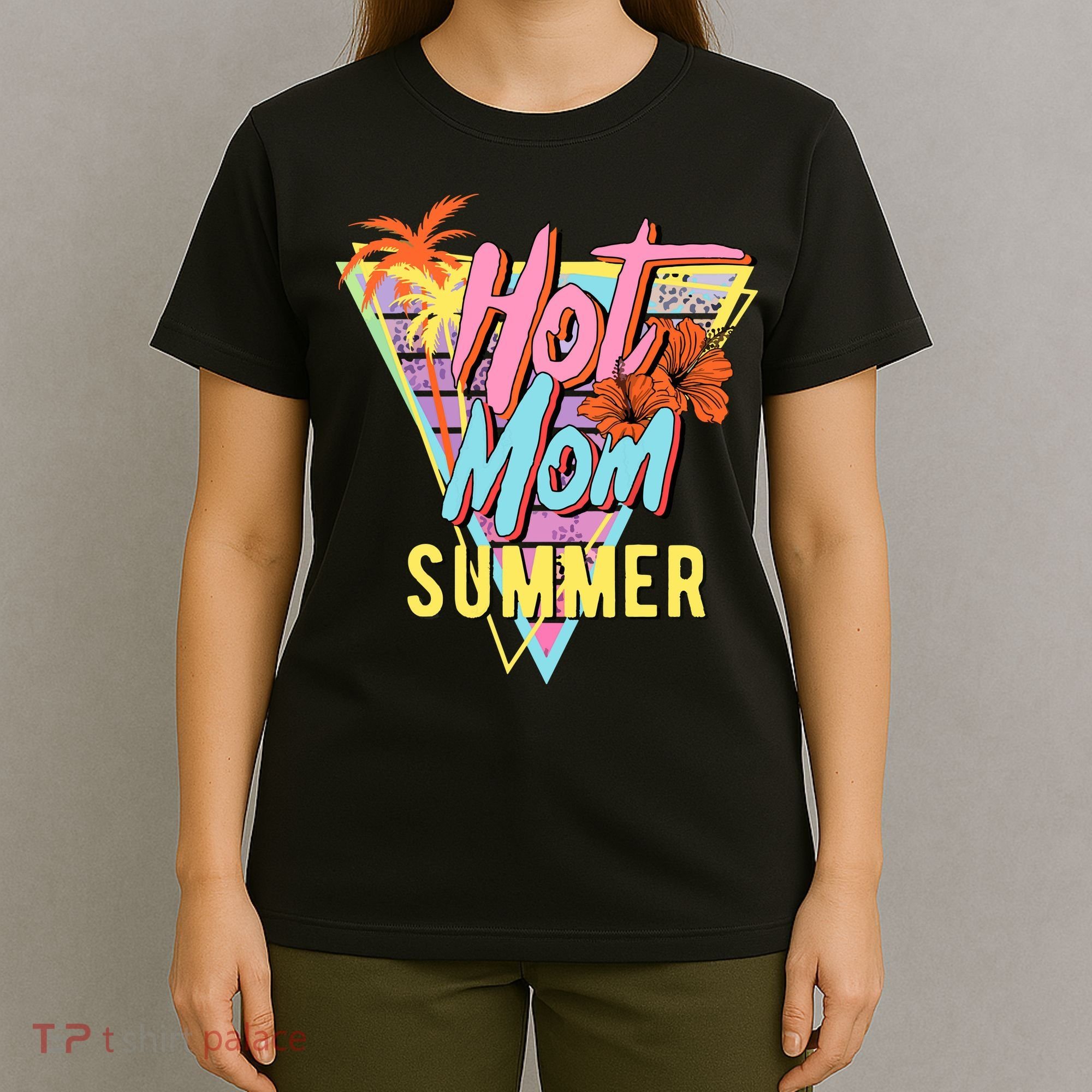 Hot Mom Summer Hawaiian Hibiscus Beach Cute Tropical Tank Top T-Shirt
