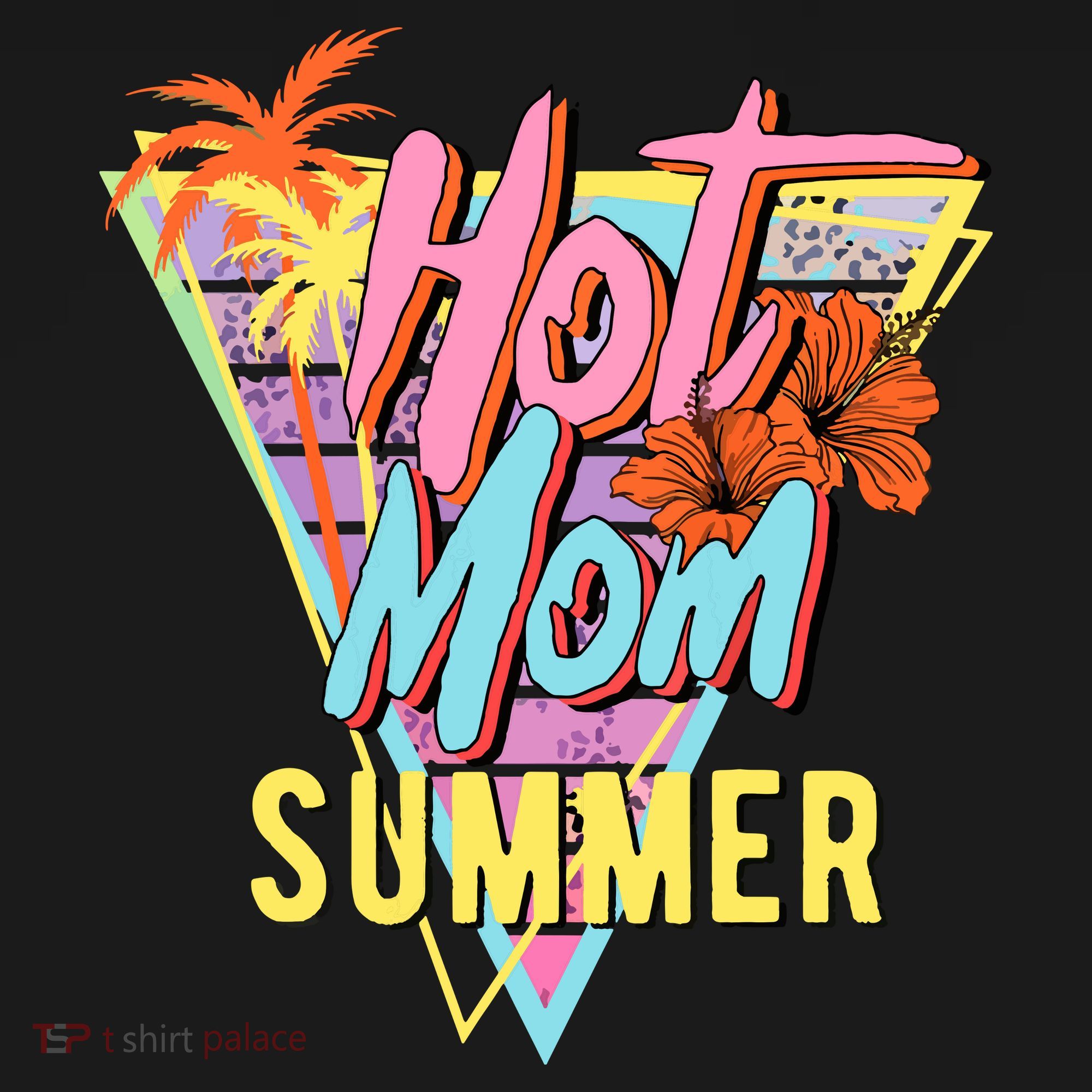 Hot Mom Summer Hawaiian Hibiscus Beach Cute Tropical Tank Top T-Shirt
