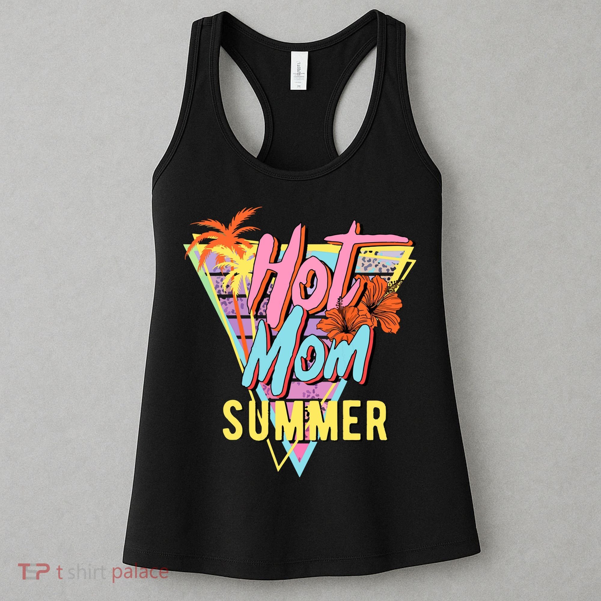 Hot Mom Summer Hawaiian Hibiscus Beach Cute Tropical Tank Top Women's Tank Top