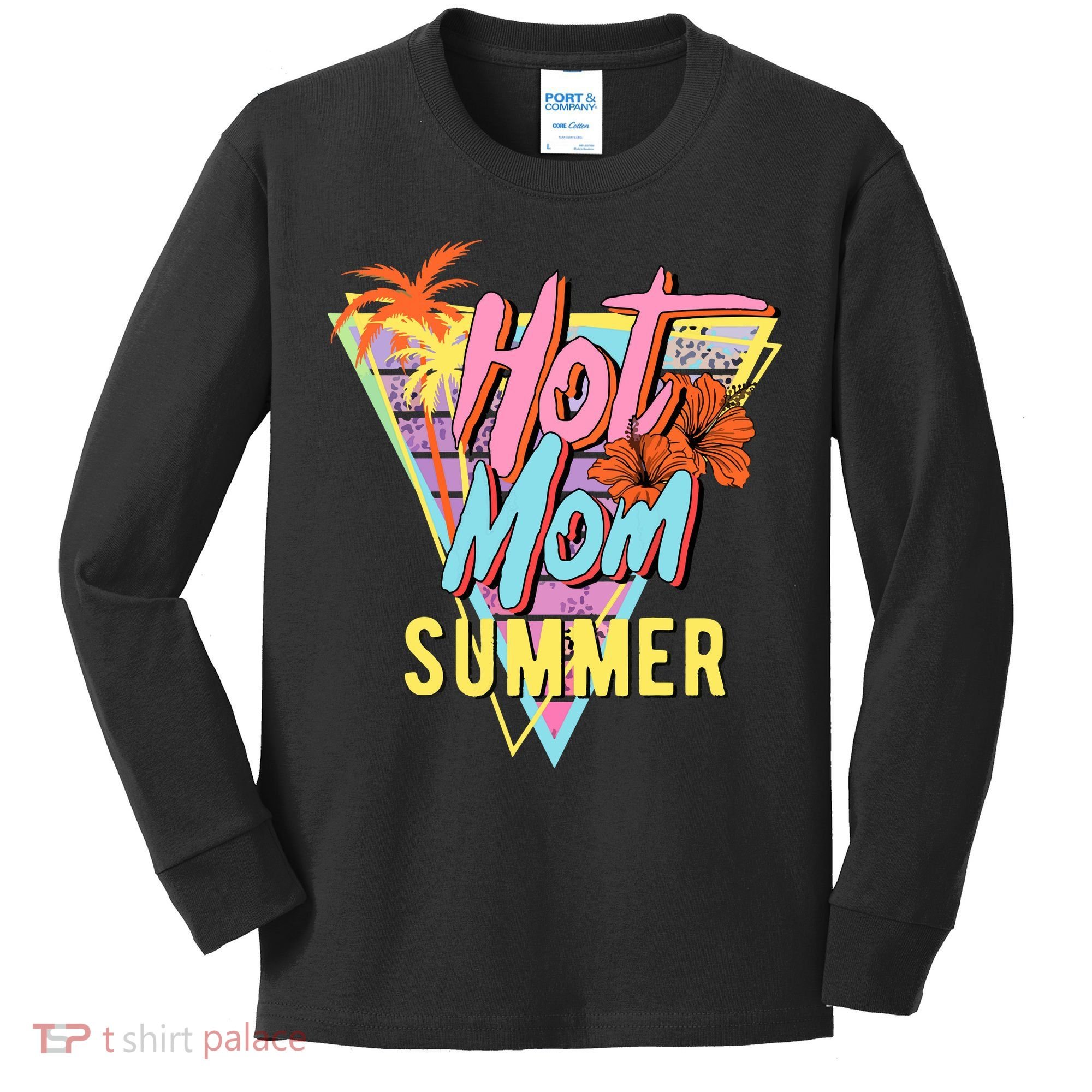 Hot Mom Summer Hawaiian Hibiscus Beach Cute Tropical Tank Top Kids Long Sleeve Shirt