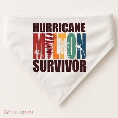 Hurricane Milton Survivor Florida Awareness USA-Made Doggie Bandana