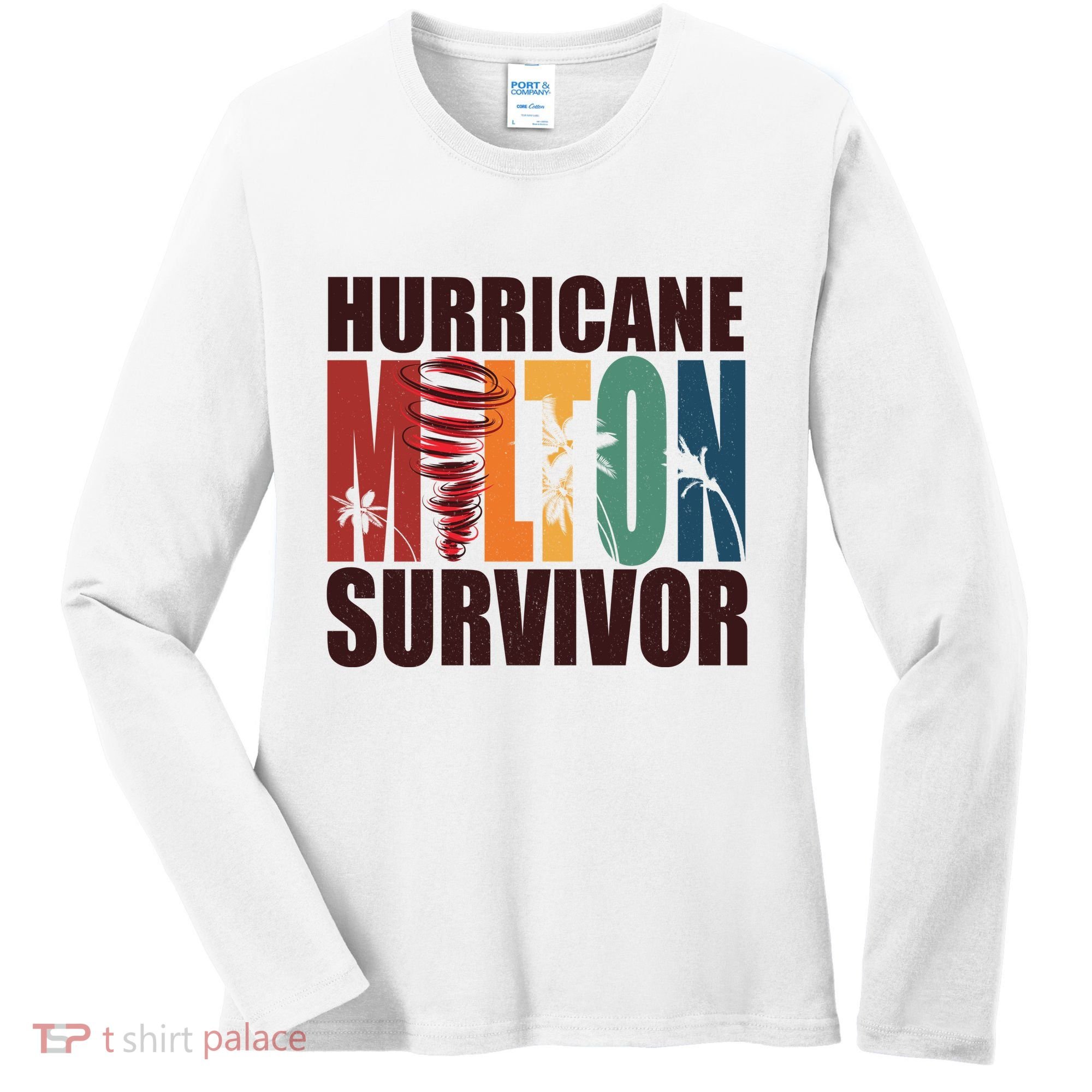 Hurricane Milton Survivor Florida Awareness Women's Long Sleeve Shirt