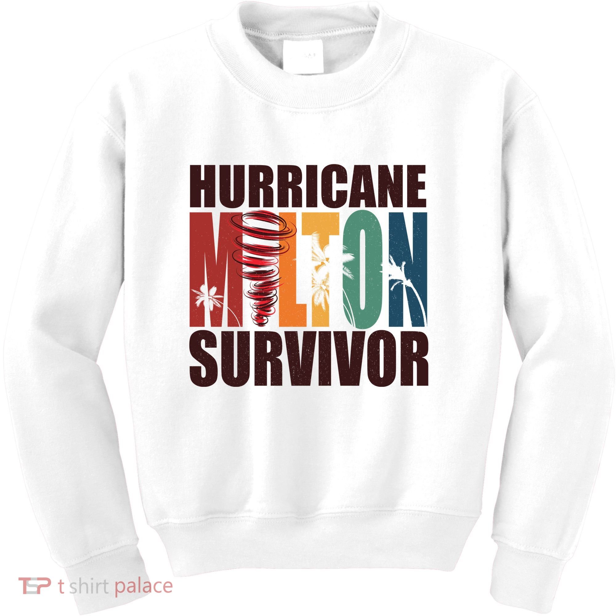 Hurricane Milton Survivor Florida Awareness Kids Sweatshirt