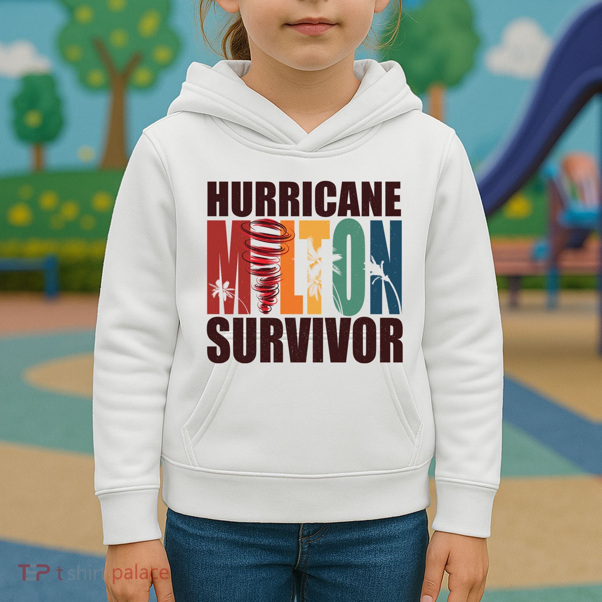 Hurricane Milton Survivor Florida Awareness Kids Hoodie