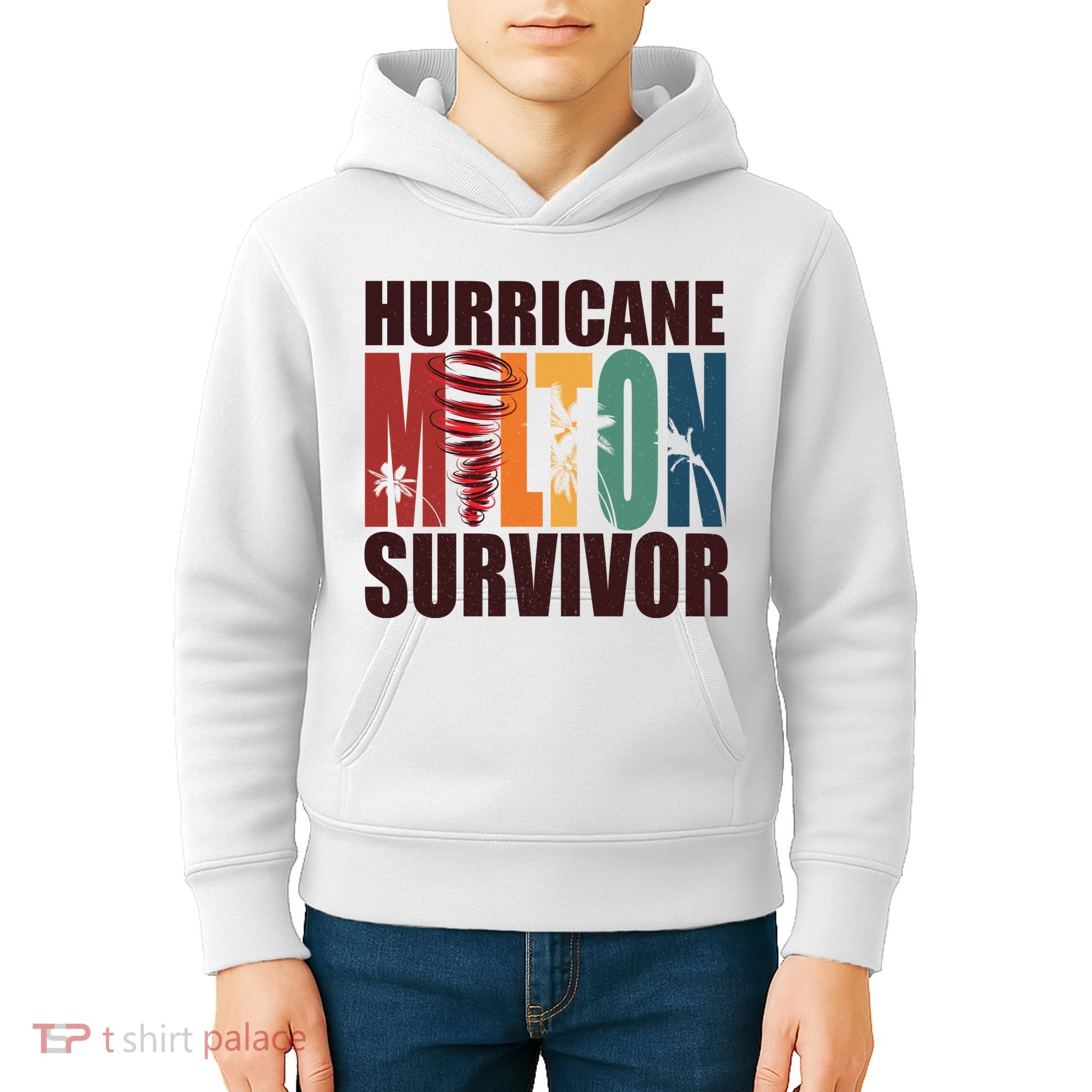 Hurricane Milton Survivor Florida Awareness Kids Hoodie