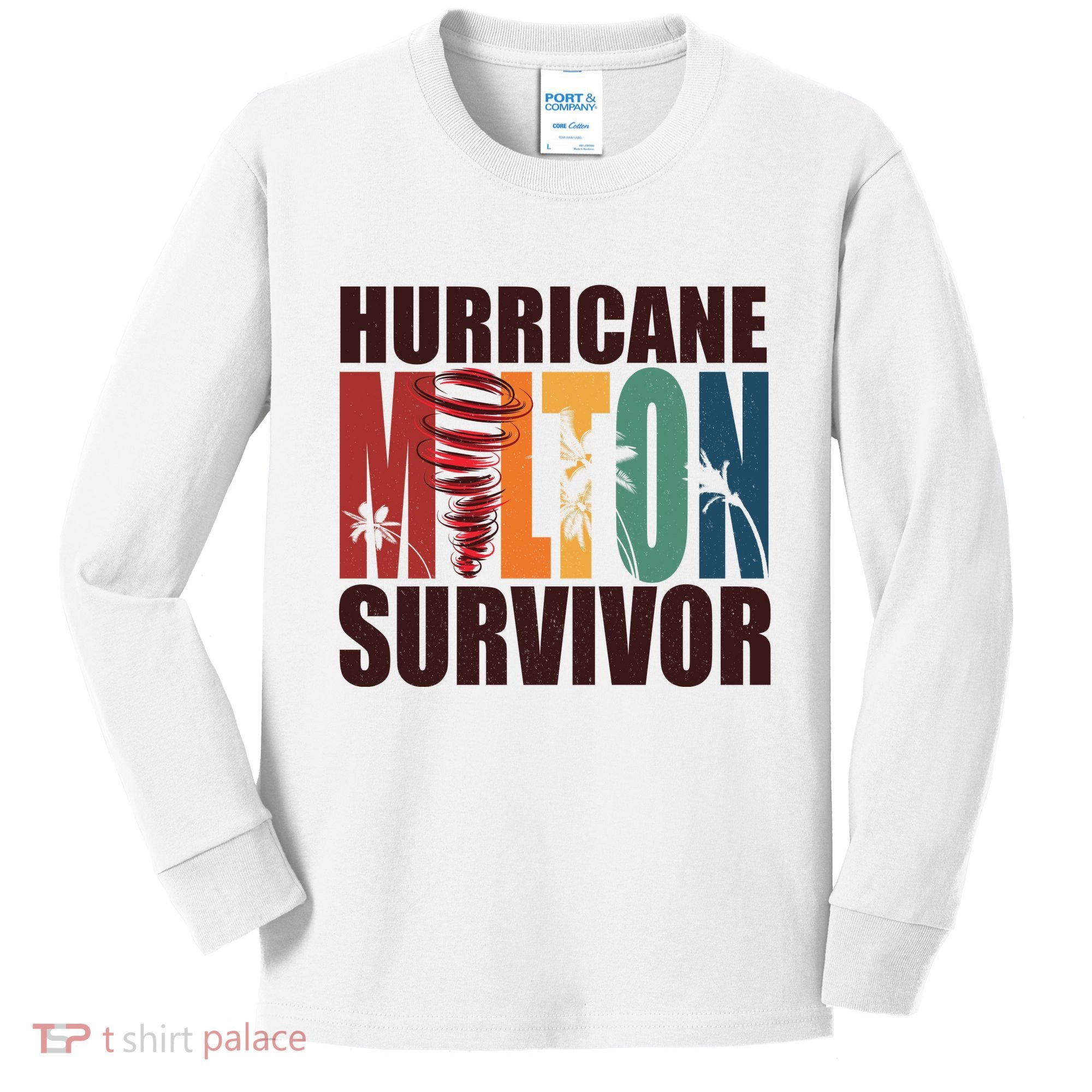 Hurricane Milton Survivor Florida Awareness Kids Long Sleeve Shirt