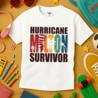 Hurricane Milton Survivor Florida Awareness Kids T-Shirt thumb 3