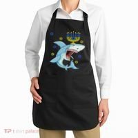 Hanukkah Menorah Shark Funny Chanukah Jewish Gift Apron thumb 2