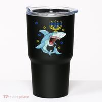 Hanukkah Menorah Shark Funny Chanukah Jewish Gift Tumbler thumb 0