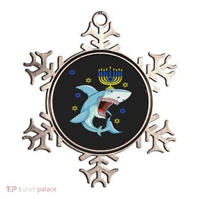 Hanukkah Menorah Shark Funny Chanukah Jewish Gift Ornament