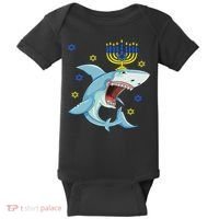Hanukkah Menorah Shark Funny Chanukah Jewish Gift Baby Bodysuit thumb 0