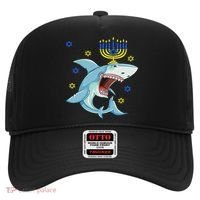 Hanukkah Menorah Shark Funny Chanukah Jewish Gift Hat thumb 0
