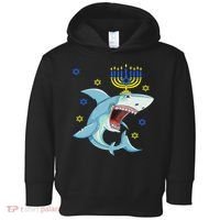 Hanukkah Menorah Shark Funny Chanukah Jewish Gift Toddler Hoodie thumb 0